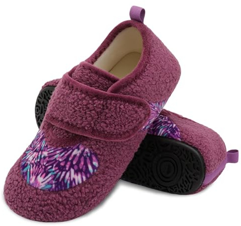 JOINFREE Women House Shoes Non-Slip Indoor Outdoor Slippers Men Diabetic Slipper Arthritis Edema Shoe Purple 6.5 UK