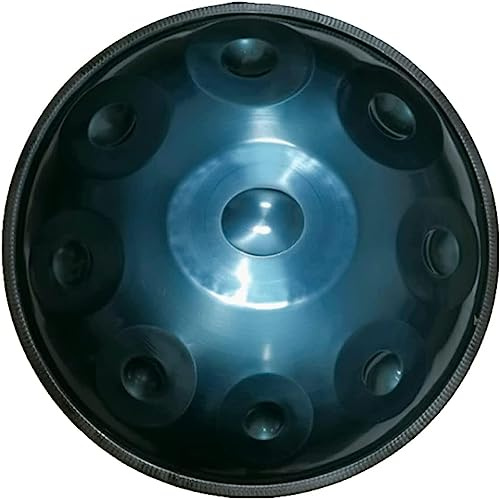 9/10 Not Handpan Trumma 22 Tum I D-moll Handtrumma Ståltrumma Slagverk Med Handpan Stativ Och Mjuk Handpan Väska, Blue, 9 notes