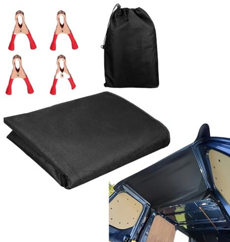 Jotekonoby Vehicle Rear Barn Door Awning Shield Black Oxford 180X114cm Protective Cover With Windproof Straps For Sprinter NV200 Transit-Transporter