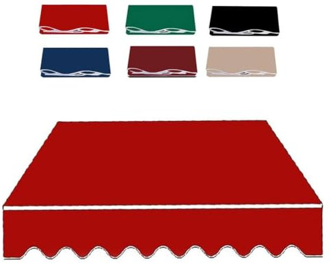 KXWOQ3ED Tessuto di Ricambio per Tende da Sole da Giardino, Copertura Impermeabile per Tendone Parasole, Tela di Poliestere per Esterno, Balcone, Patio, Terrazzo(Rouge,20x13ft/600x400cm)