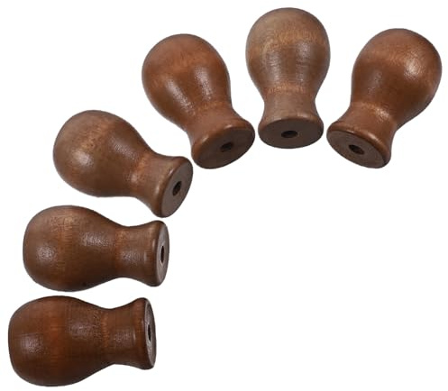 TOPPERFUN Lot de 6 Pompons en Bois Marron pour Cordons de Stores Venitiens Accessoires pour Boutons de Tirettes Solide et Résistants Adaptés aux Rideaux et Décorations D’Intérieur