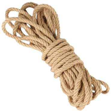 Spago Per Decorazioni Corda di canapa da 10 mm x m - iuta marrone for lavori fai te, impacchettamento e decorazioni