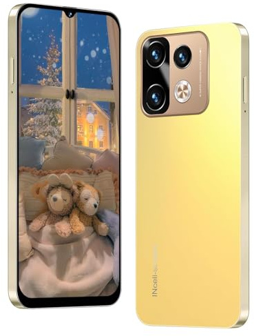 JtQtJ 4G Smartphone Without Contract, 3GB + 32GB/256GB, Android 12 Mobile Phone, 6.3 Inch HD+ Screen, 13MP + 16MP Camera, 4500mAh, Dual SIM Dual Camera,GPS,Face ID,OTG (Note40pro - Gold)