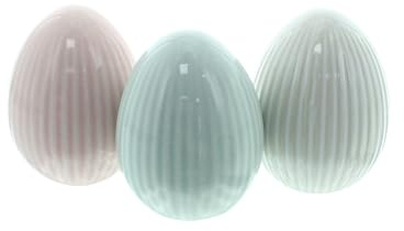 FRANK FLECHTWAREN Osterei Struktur, 3er Set, Porzellan Maße: Höhe 8 cm