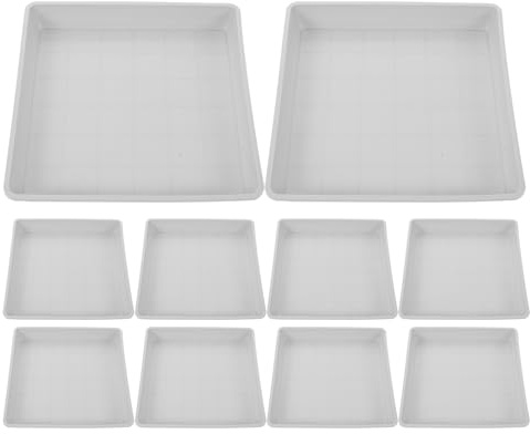 Didiseaon Lot de 10 Soucoupes Carrées en Plastique Blanc 225 CM Bac de Drainage Support Étanche pour Pots de Fleurs D’Intérieur ’Extérieur pour Jardinage et Balcon