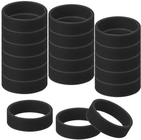 QUARKZMAN 30Pcs Bandas De Goma Pequeñas 0.8 x 0.28 Pulgadas Negro | Anillos De Goma De Silicona, Banda Ancha De Silicona, Para Organizar Y Asegurar Artículos, Para Accesorios De Moda