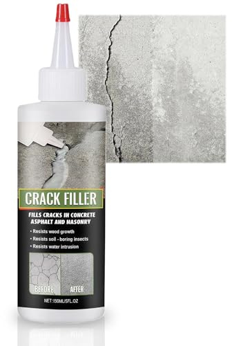 Concrete Crack Filler - Asphalt & Concrete Crack Filler, Multi-Purpose Waterproof Cement Repair Adhesive for Driveways, Outdoor, Black, 150ml