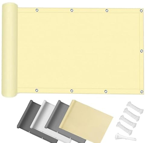 Vela Parasole,Tenda parasole rettangolare 3x4m 90% Tessuto Ombreggiantes/UV del sole Protezione,Per terrazza o giardino -Giallo chiaro