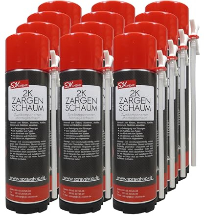 SDV Chemie 2K Zargenschaum 12x 400ml Montageschaum Türschaum Schnellschaum Fensterschaum Bauschaum