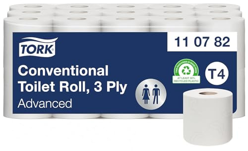 Tork 110782 Premium wc-papier, 30 Rollen | Haushaltsrolle, Tissue, 3-lagig, weiß, VE 30 Rollen à 250 Blatt, ab 1 VE