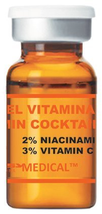 Vitamin Cocktail - steriles Serum mit Vitamin C für Microneedling (Derma Pen) und Mesotherapie (Dermaroller) Behandlungen - Professionelles Microneedling Serum. Ampulle mit 5 ml