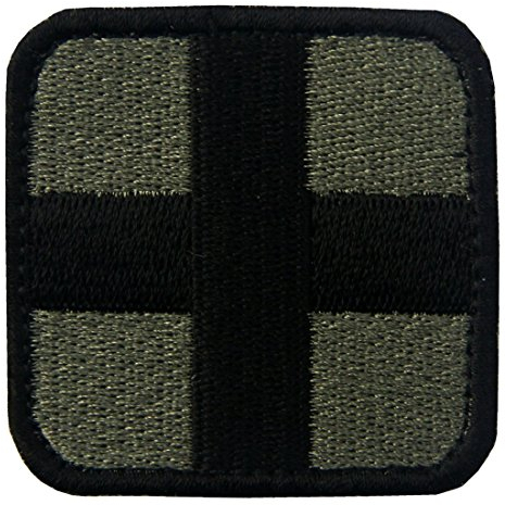 Tactical Cross Medicine Army Moral ACU broderad krok och spänne lapp, oliv och svart