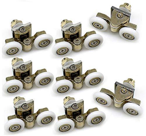 YuanQian - Set di 8 rotelle per porta della doccia, 23 mm, parti di ricambio per bagno