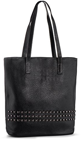 LaRechor Damen Handtasche Shopper Tasche Schultertasche mit Nieten PU Leder Damentasche zum Reise Arbeit Uni