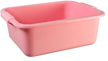 Schüssel 11 L mit Griff eckig rosa, blau, metallic grün Allzweckschüssel Plastik Spülschüssel Plastikschüssel Fußwanne Wanne Fußbad (rosa)