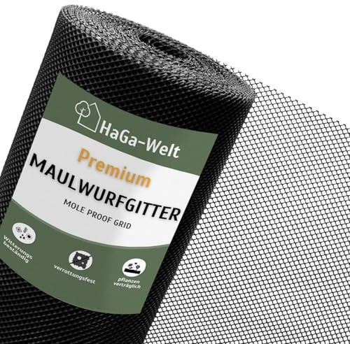 HaGa Maulwurfgitter 2m x 25m aus Kunststoff zum Maulwurf Vertreiben im Garten - tierfreundlicher Maulwurf Vertreiber | Maulwurfschreck