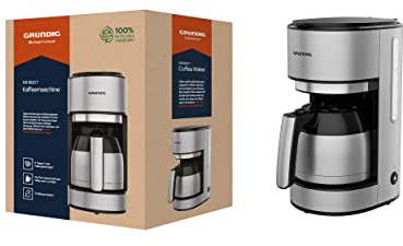GRUNDIG KM5620T Kaffeemaschine mit Thermokanne und kraftvollen 1000 Watt, Edelstahl