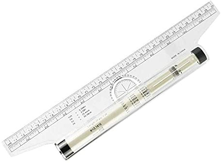 KBNIAN Règle Parallèle Roulante 30cm Règle à Rouleau Parallèle Professionnel Règle de Dessin à l'échelle Polyvalente Rapporteur Compas pour Ligne parallèle verticale Géométrie Designer Architecte