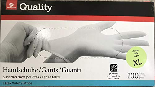 Latex Einmalhandschuhe weiß Puderfrei Gr. XL 100 Stück