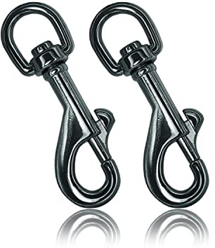 Ganzoo Karabiner-Haken mit Drehgelenk im Set, Bolzen-Karabiner für Hundehalsband, Stahl, für Paracord 550 Hunde-Leine, Schnapp-Haken mit Drehkopf, Zinklegierung, Metall Design