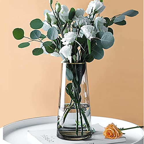 Handgefertigte klare Glasvase, Goldlinien-Dekor, dekorative Vase für Zuhause oder Büro, Geschenk für Hochzeit, Weihnachten, Einweihungsparty, Style Ins