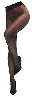 Miss O - Exclusive Luxus Ouvert Strumpfhose mit offenem Schritt und glatten Bund 20den, in haltbarer 3D Qualität (Black, M, m)