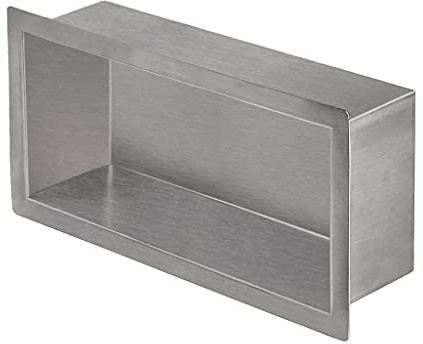 Skelang Badezimmer-Regal, Dusche, Einbau-Dusche, Edelstahl, 15 × 30 cm, Maße des Wandlochs: 13 × 28 cm