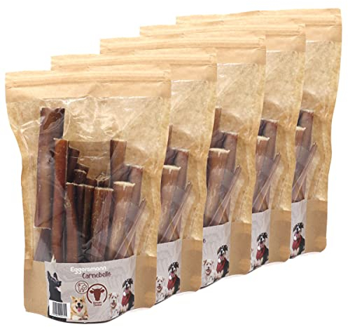 Eggersmann Carnebello - Natursnack Ochsenziemer (5 x 300 g) - Hunde Snacks ohne Zusatzstoffe und besonders fettarm - Snack für Zahnpflege Hund im wiederverschließbaren Beutel