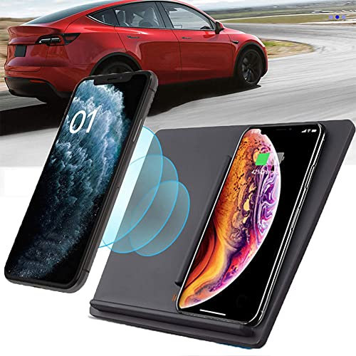 Mobile Phone Wireless Charger Board for Tesla Model 3, Car Center Console Phone Holder Fast Charging Pad QI Smartphones Interior Charging Accessory Panel