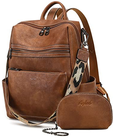AGLOD Leather Backpack Purse for Women Designer Ladies Shoulder Bag Fashion Faux Work Travel Handbags