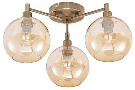 Lindby Deckenlampe Jemissa (Modern) in Gold/Messing aus Metall (3 flammig, E14) - Deckenleuchte Lampe Wohnzimmerleuchte