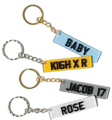 Crafted Memories Custom Licence Plate Keychain, Personalised Number Plate Keychain, Mini Number Plate Key Ring, Name Plate Keychain, Custom Car Plate Keyring, New Car, Just Passed