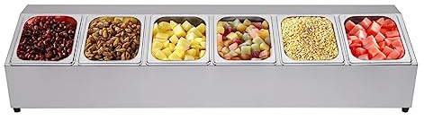 TaNeHaKi 6 griglie, contenitore per ingredienti, per ristorante, in acciaio inox, da cucina, con coperchio