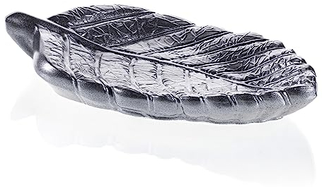Youartme Schmuckschale Klein aus Beton 230x125x37 mm - Blatt Schale Deko - Schmuckablage - Ablageschale - Schmuckteller - Ringschale - Dekoschale für Schlüssel - Schlüsselschüssel - Schmuck Schale