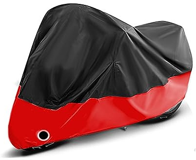 YHANNI Speziell Motorradabdeckung, für BMW R1200RT R 1200 RT R1200 RT R 1200RT 190T Motorrad Abdeckplane Winterfest Regen Staub Kälte UV-Schutz Breathable Mit Schlüsselloch,BlackRed