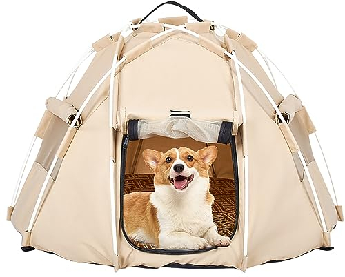 CYTBEK Haustier-Tipi, Hundezelt, Katzen-Hunde-Tipi-Betthaus, Haustierzelt für den Innenbereich, Haustierspielhäuser, Hunde-/Katzenbetthaus mit abnehmbarem, waschbarem Kissen, Four Seasons Universal B