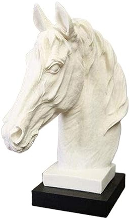GieRer Sculpture Statue modèle Animal décor à la Maison Cheval Blanc Patio Porche décoration de Jardin Moderne équitation Cadeau Buste de Cheval