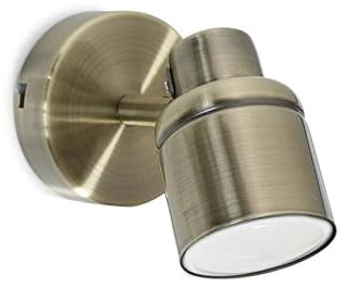 ValueLights | Antique Brass Single Spotlight Adjustable GU10 Spotlight | Bath Wall Lights, Home Décor & Improvement Essential