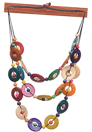 PACKOVE Bohemia Stil Perlen Halskette Mit Mehrschichtigem Design Für Frauen Ethnischer Schmuck Für Strand Partys Geburtstage Und Alltag Hochwertiger Anhänger Kokosnussschale