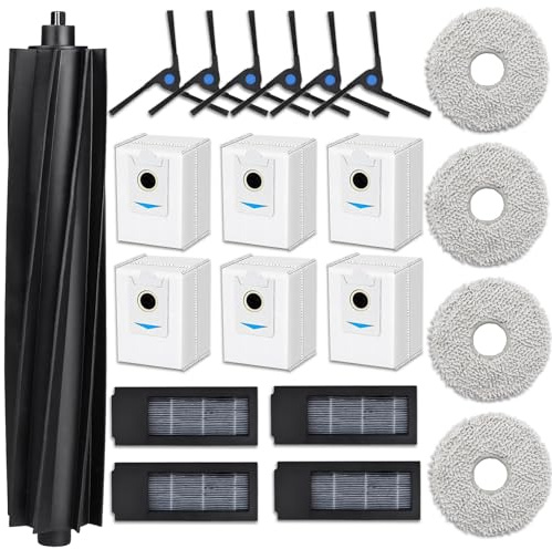 AVAENZO Accesorios para ECOVACS DEEBOT X2 Omni, 1 Cepillo Principal Rodillo 4 Paños de Mopa 4 Filtros 6 Cepillo Lateral 6 Bolsas de Aspiradora Piezas de Repuesto