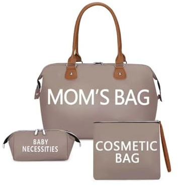 Moms Bag, Wickeltasche, Reisetasche 3er Set (Khaki)
