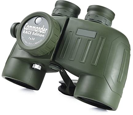JIEZM Professionelles Fernglas 10x50 Teleskop Leistungsstarker Navigationskompass Rangdfinder Stickstoff Tag und Nacht