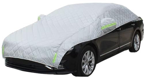 Ufgwhirl Autoabdeckung Hagelschutz,Autoabdeckung Atmungsaktiv, Halbgarage Abdeckung Autoplane für Regen Sonne Staub Schutz,PKW Abdeckplane UV-Beständige,Universal Autoabdeckung(Size:XL(5-5.3m))