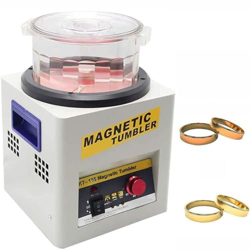 Professionelle 250W-Schmuckpolierer-Finisher-Maschine, magnetischer Schmuckpolierer, Tisch-Pufferpolierer, bidirektionale Rotation 2000 U/min mit Timing-Funktion, zum Entgraten und Anfasen