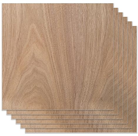 Lot de 6 contreplaqué en noyer noir 30,5 x 30,5 cm pour travaux manuels, gravure laser, découpe CNC, projets créatifs et respectueux de l'environnement