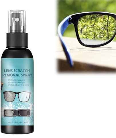 Lens Scratch Removal Spray,Eyeglass Lens Scratch Removal Spray,Eyeglass Repair Liquid,Eyeglass Glass Scratch Repair Solution,Eyeglass Cleaning Spray,Eyeglass Cleaning Tools for Lenses Screens,100 ml