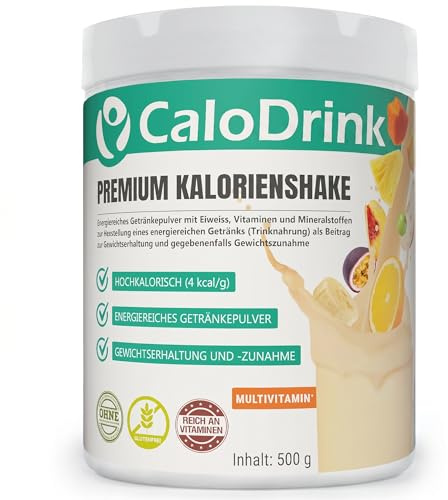 CaloDrink hochkalorische Trinknahrung, Multivitamin 500g | Für gezielte Gewichtszunahme & Energiezufuhr, hochdosiert mit Vitaminen, Mineralstoffen & Eiweiß, Deutsche Premium Qualität