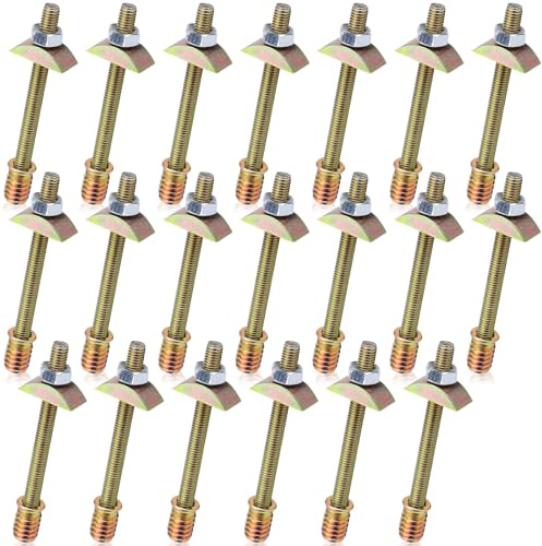 20 Pieces Bed Frame Hardware Connector Kit,M8×100mm Furniture Fastening Connectors Countertop Hardware Bed Frame Bolts and Nuts Kit for Countertops Wardrobes Blocks Bed Frame Furniture