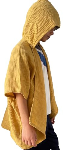 VOO Albornoz - Sudadera Talla Evolutiva 1/12 Años - Ultraligera Peso Total 130g - 100% Algodón Orgánico GOTS y OEKO-TEX 100 - Artesanía Española