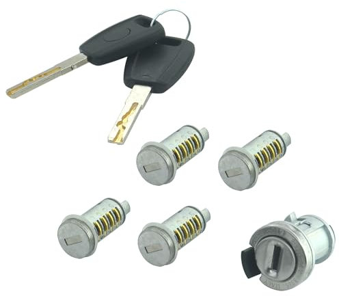 Kalunfex 4 unidades cerraduras portes barillets + 1 Pcs Neiman para F-T 500 Panda Doblo Punto Romeo 156 cilindro cerradura puerta 71771348